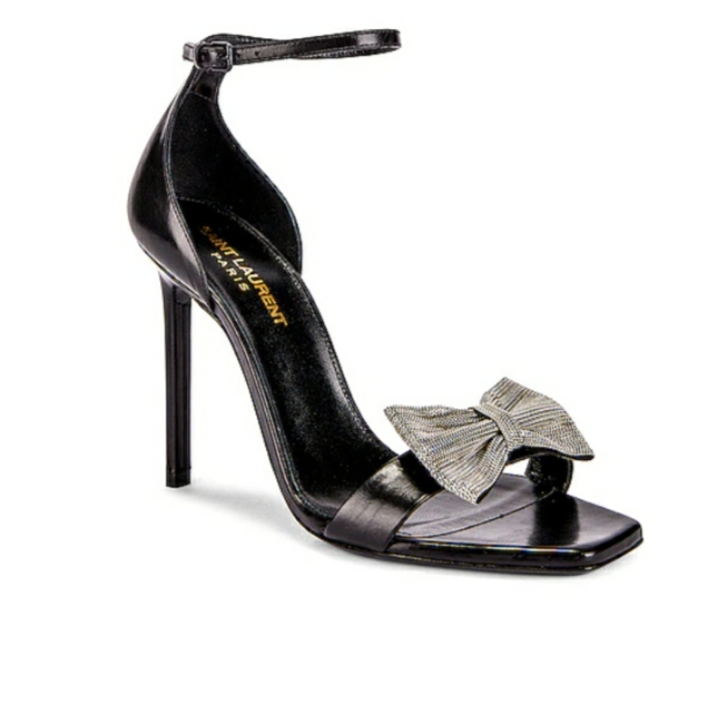 Saint Laurent Amber 105 Black Bow Heels  size 42